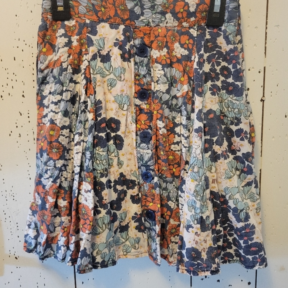Floral Button-Down Skirt